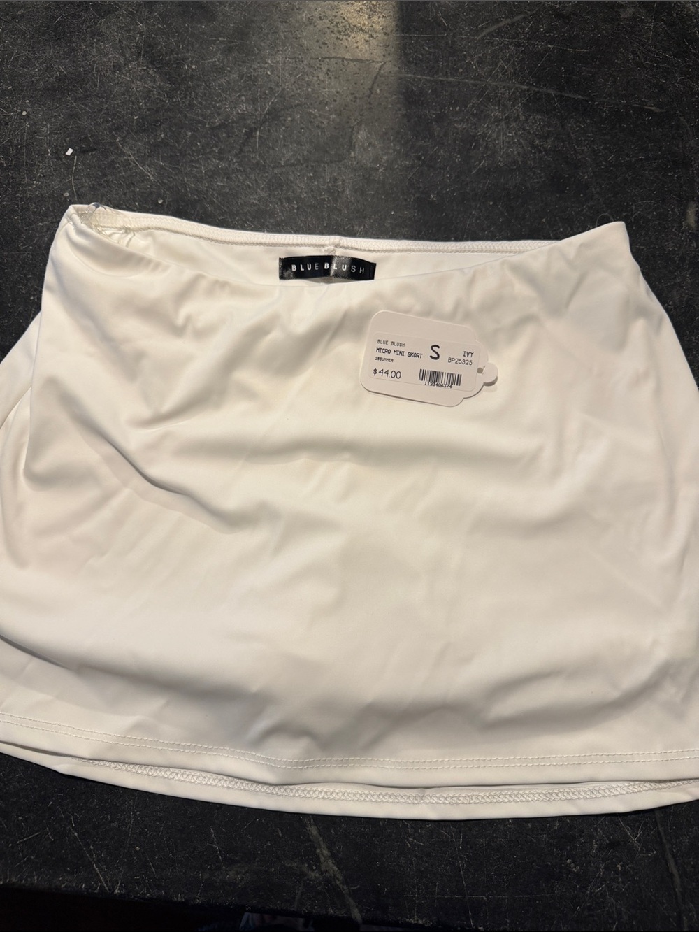 Blue Blush White Mini Skirt - Smooth Stretch Silhouette